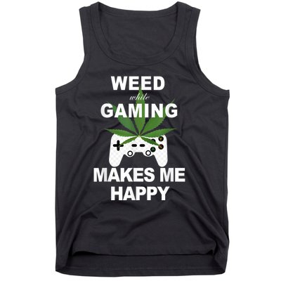 Weed While Gaming Cool Weed Lover Gamer Tank Top