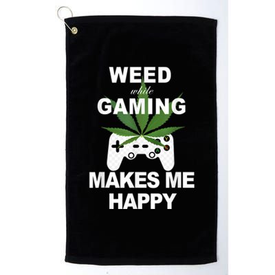 Weed While Gaming Cool Weed Lover Gamer Platinum Collection Golf Towel