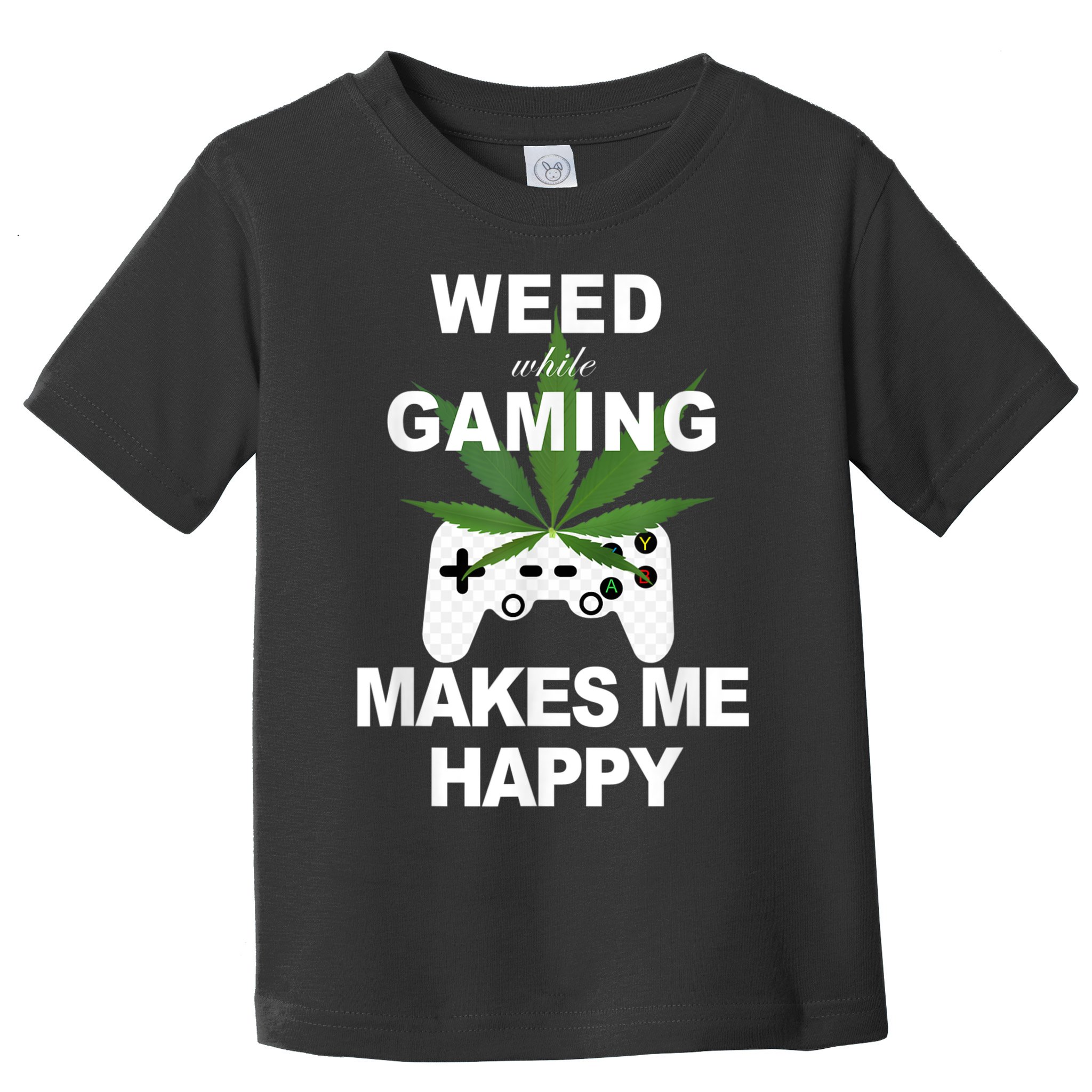 Weed While Gaming Cool Weed Lover Gamer Toddler T-Shirt