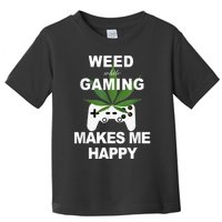 Weed While Gaming Cool Weed Lover Gamer Toddler T-Shirt