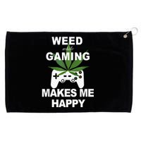 Weed While Gaming Cool Weed Lover Gamer Grommeted Golf Towel