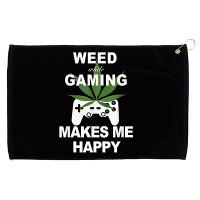 Weed While Gaming Cool Weed Lover Gamer Grommeted Golf Towel