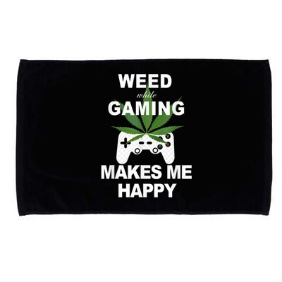 Weed While Gaming Cool Weed Lover Gamer Microfiber Hand Towel