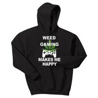 Weed While Gaming Cool Weed Lover Gamer Kids Hoodie