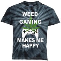 Weed While Gaming Cool Weed Lover Gamer Kids Tie-Dye T-Shirt