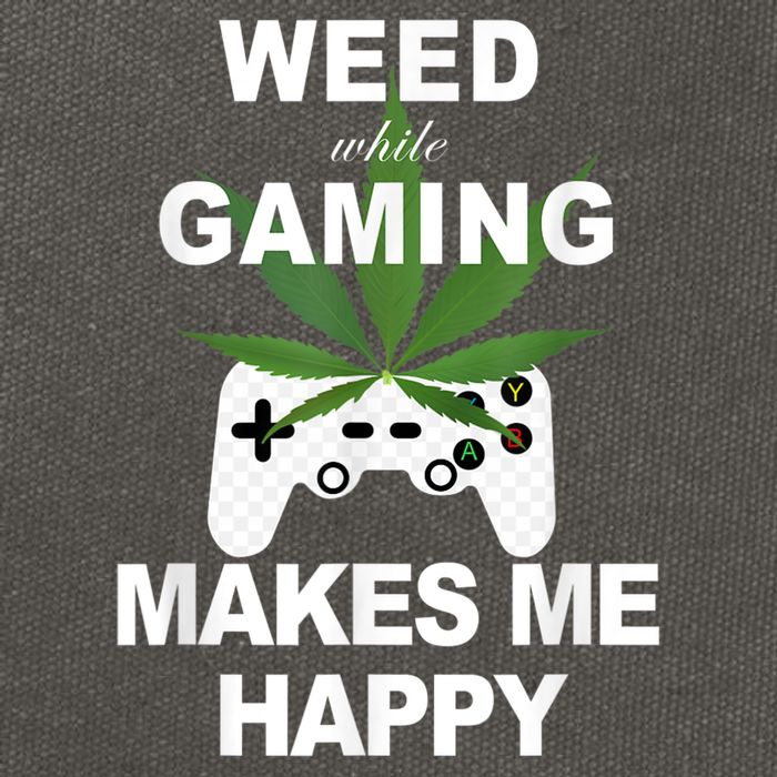 Weed While Gaming Cool Weed Lover Gamer Cotton Canvas Backpack
