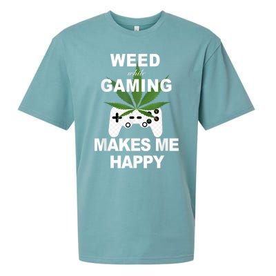 Weed While Gaming Cool Weed Lover Gamer Sueded Cloud Jersey T-Shirt