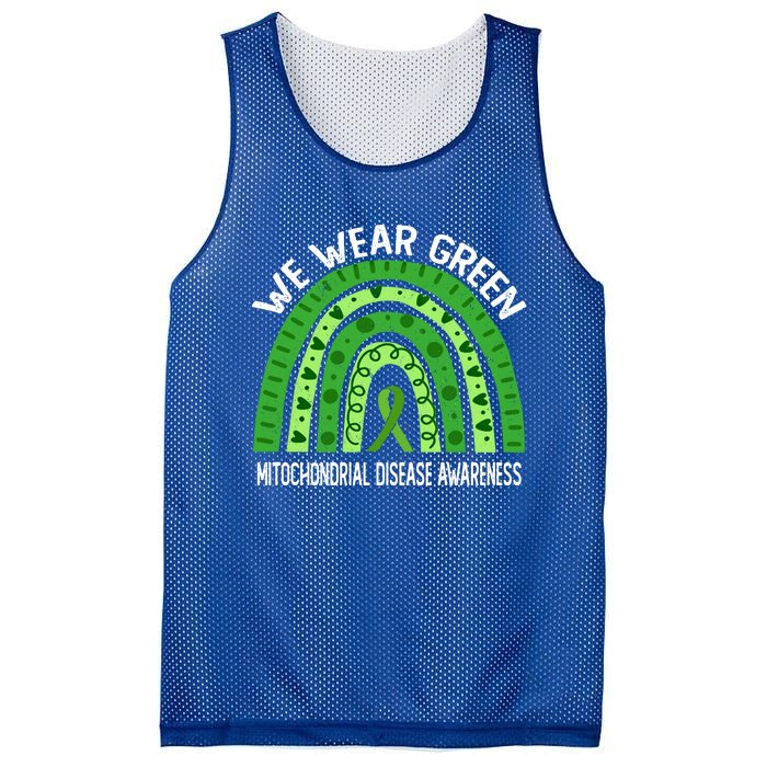 We Wear Green For Mitochondrial Disease Awareness Cool Gift Mesh Reversible Basketball Jersey Tank