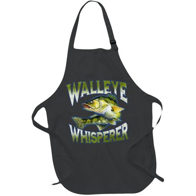Walleye Whisperer Graphic Fishing Apparel Gift Fisherman Full-Length Apron With Pockets