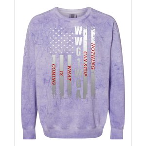 WWG1WGA Nothing Can Stop What Is Coming Colorblast Crewneck Sweatshirt