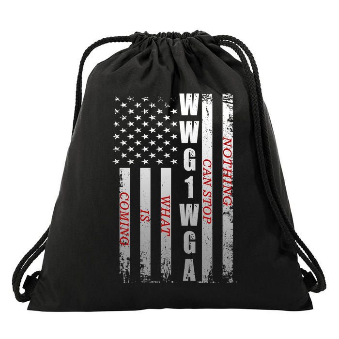 WWG1WGA Nothing Can Stop What Is Coming Drawstring Bag