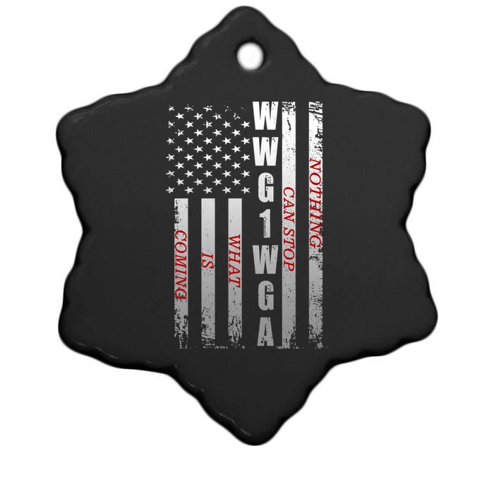 WWG1WGA Nothing Can Stop What Is Coming Ceramic Star Ornament