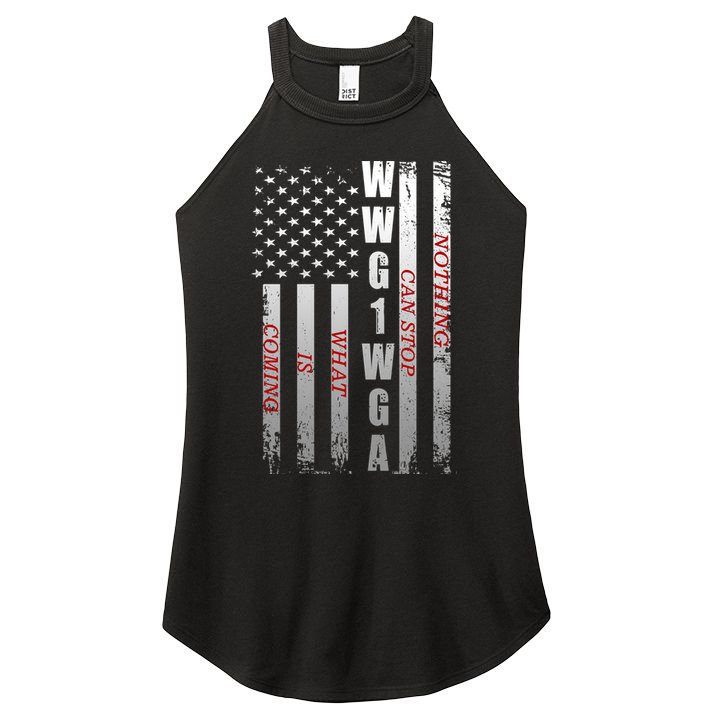 WWG1WGA Nothing Can Stop What Is Coming Women's Perfect Tri Rocker Tank