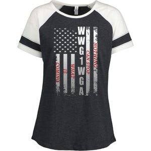 WWG1WGA Nothing Can Stop What Is Coming Enza Ladies Jersey Colorblock Tee