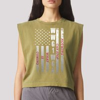 WWG1WGA Nothing Can Stop What Is Coming Garment-Dyed Women's Muscle Tee