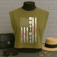 WWG1WGA Nothing Can Stop What Is Coming Garment-Dyed Women's Muscle Tee