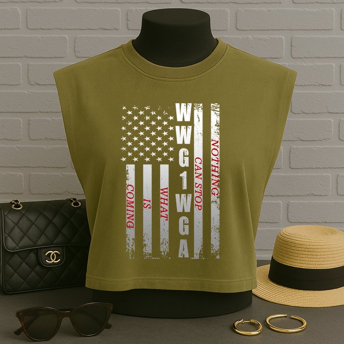 WWG1WGA Nothing Can Stop What Is Coming Garment-Dyed Women's Muscle Tee