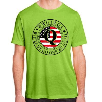 WWG1WGA Qanon Flag Emblem Adult ChromaSoft Performance T-Shirt