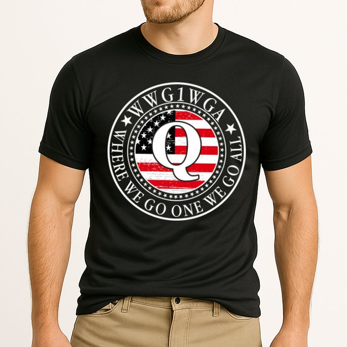 WWG1WGA Qanon Flag Emblem Cooling Performance Crew T-Shirt