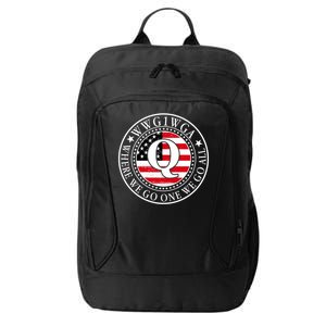 WWG1WGA Qanon Flag Emblem City Backpack