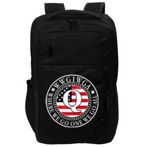 WWG1WGA Qanon Flag Emblem Impact Tech Backpack