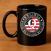 WWG1WGA Qanon Flag Emblem 11oz C Handle Ceramic Mug