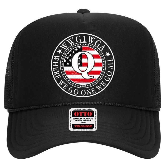 WWG1WGA Qanon Flag Emblem Trucker Hat
