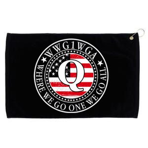 WWG1WGA Qanon Flag Emblem Grommeted Golf Towel