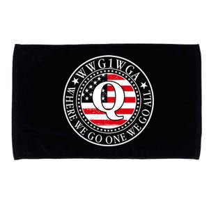 WWG1WGA Qanon Flag Emblem Microfiber Hand Towel