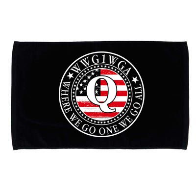 WWG1WGA Qanon Flag Emblem Microfiber Hand Towel