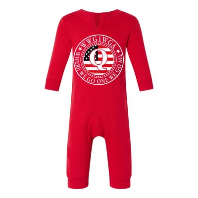 WWG1WGA Qanon Flag Emblem Infant Fleece One Piece