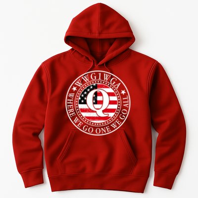 WWG1WGA Qanon Flag Emblem Hoodie