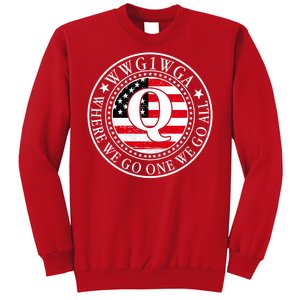 WWG1WGA Qanon Flag Emblem Sweatshirt