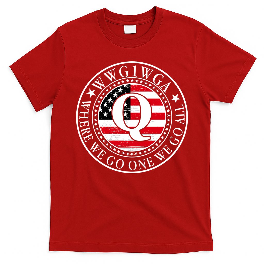 WWG1WGA Qanon Flag Emblem T-Shirt