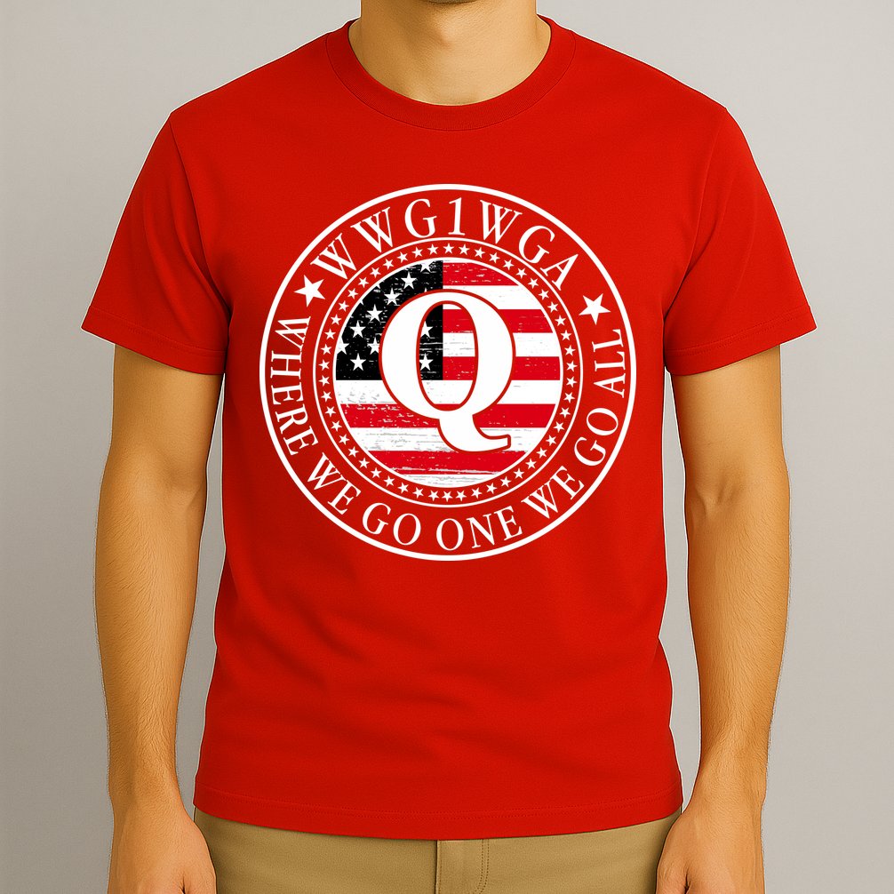 WWG1WGA Qanon Flag Emblem T-Shirt