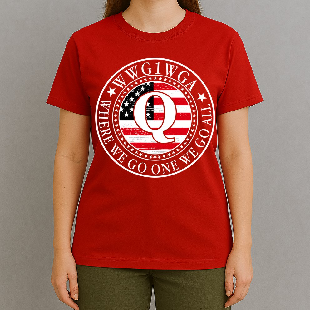 WWG1WGA Qanon Flag Emblem T-Shirt