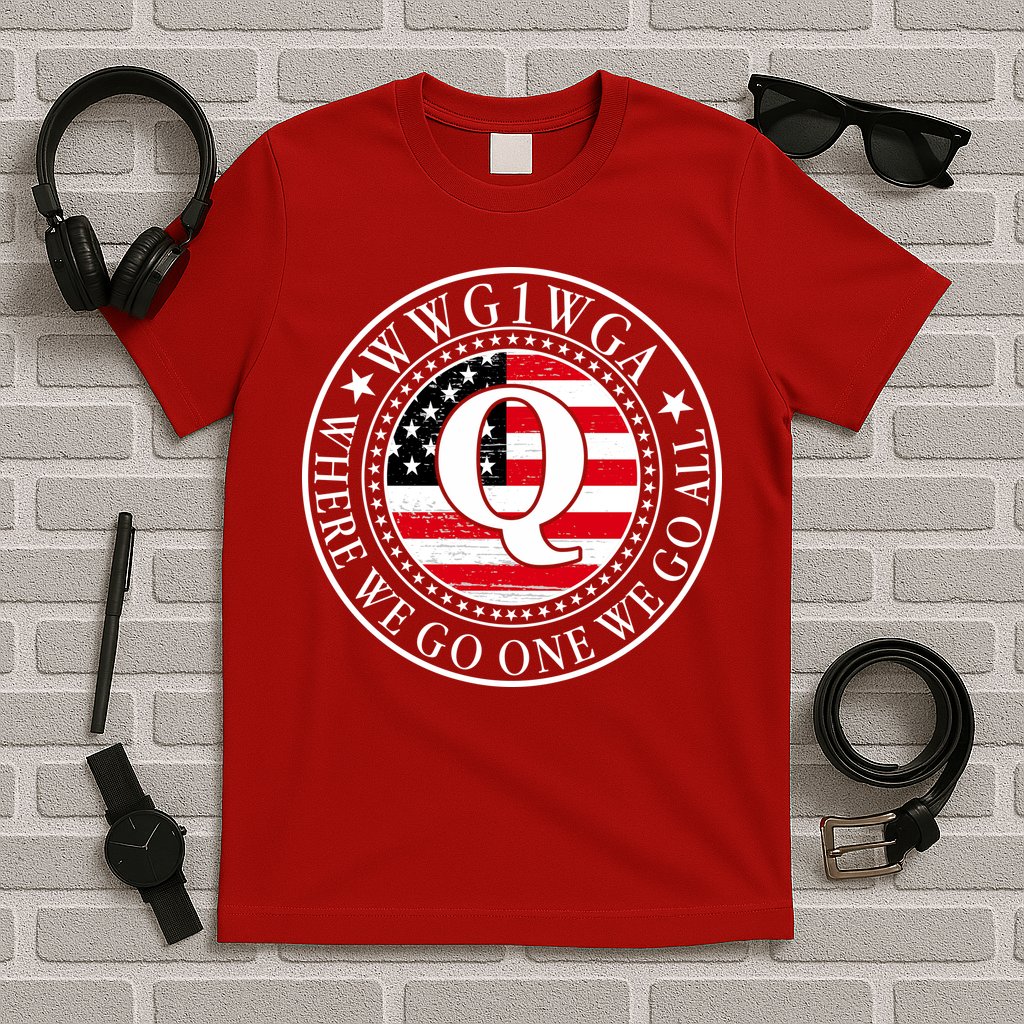 WWG1WGA Qanon Flag Emblem T-Shirt
