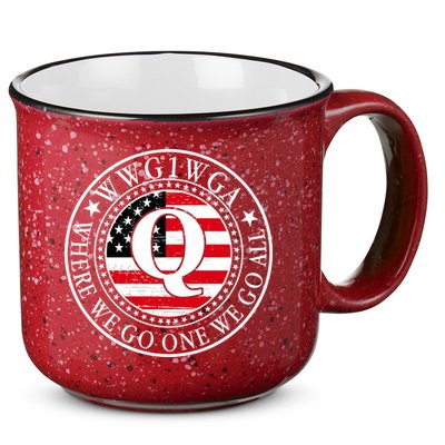 WWG1WGA Qanon Flag Emblem 15oz Campfire Ceramic Mug