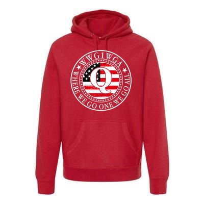 WWG1WGA Qanon Flag Emblem Premium Hoodie