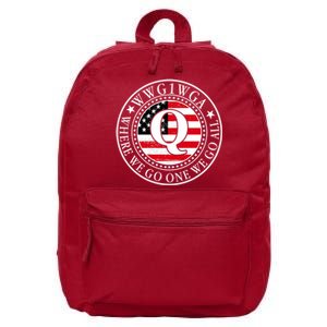 WWG1WGA Qanon Flag Emblem 16 in Basic Backpack