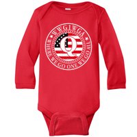 WWG1WGA Qanon Flag Emblem Baby Long Sleeve Bodysuit