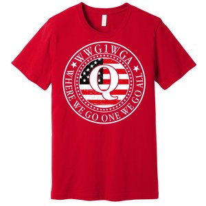 WWG1WGA Qanon Flag Emblem Premium T-Shirt