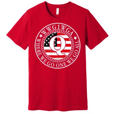 WWG1WGA Qanon Flag Emblem Premium T-Shirt