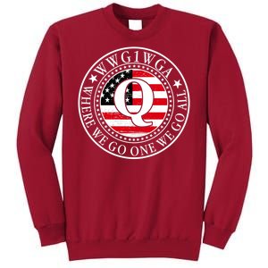 WWG1WGA Qanon Flag Emblem Tall Sweatshirt