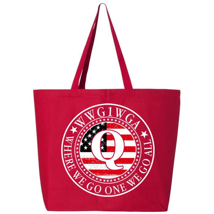 WWG1WGA Qanon Flag Emblem 25L Jumbo Tote