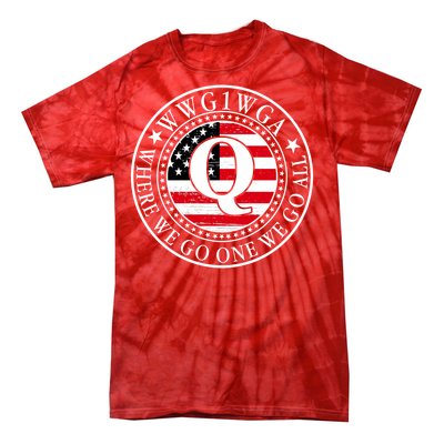 WWG1WGA Qanon Flag Emblem Tie-Dye T-Shirt