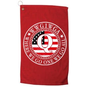 WWG1WGA Qanon Flag Emblem Platinum Collection Golf Towel