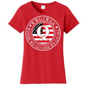 WWG1WGA Qanon Flag Emblem Women's T-Shirt