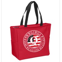 WWG1WGA Qanon Flag Emblem Zip Tote Bag