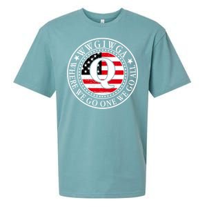 WWG1WGA Qanon Flag Emblem Sueded Cloud Jersey T-Shirt